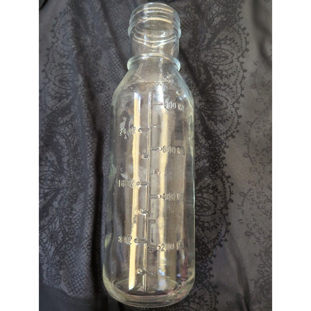 Lg 24 Oz+ Unbranded Glass BBQ Sauce Mixing Bottle Measure Bottle Wide Mouth